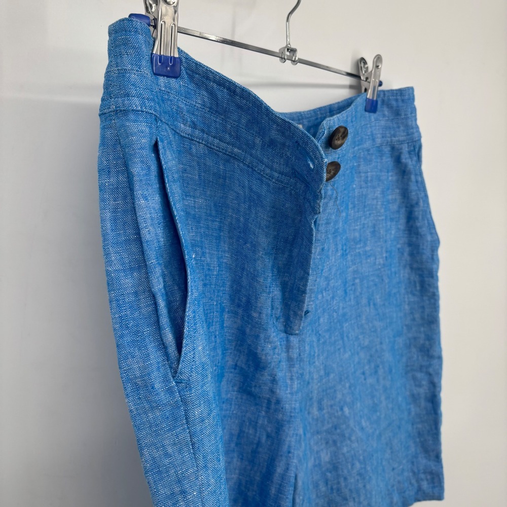 Boden Cornwall 100% Linen Shorts Blue Size 6 - Picture 4 of 8